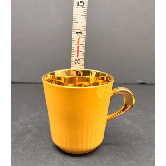 Vintage MCM 50s Figgjo Flint Demitasse Espresso Cup 22k Gold inside Norway - Picture 10 of 16